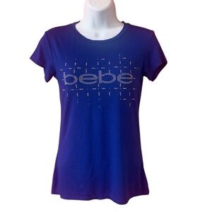Bebe Women's Blue Graphic Tee S